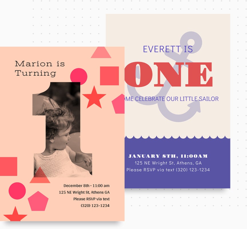 customizable 1st birthday invitation templates by BeFunky
