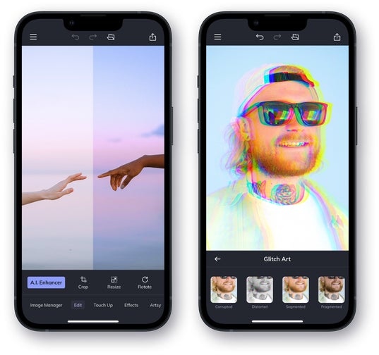 Mobile app photo editor and glitch art by BeFunky