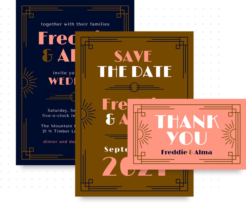 customizable wedding invitation templates and save the date templates by BeFunky 