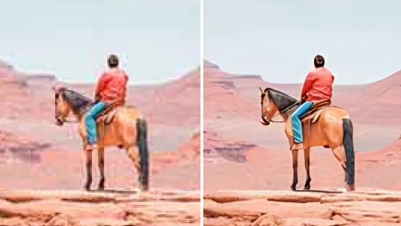 man on horse in high desert comparison