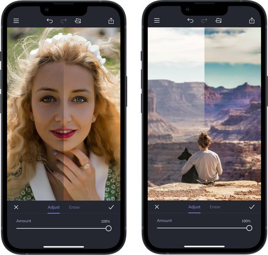 Mobile app A.I. portrait enhancer and A.I. image enhancer by BeFunky