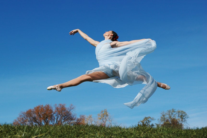 woman leaping