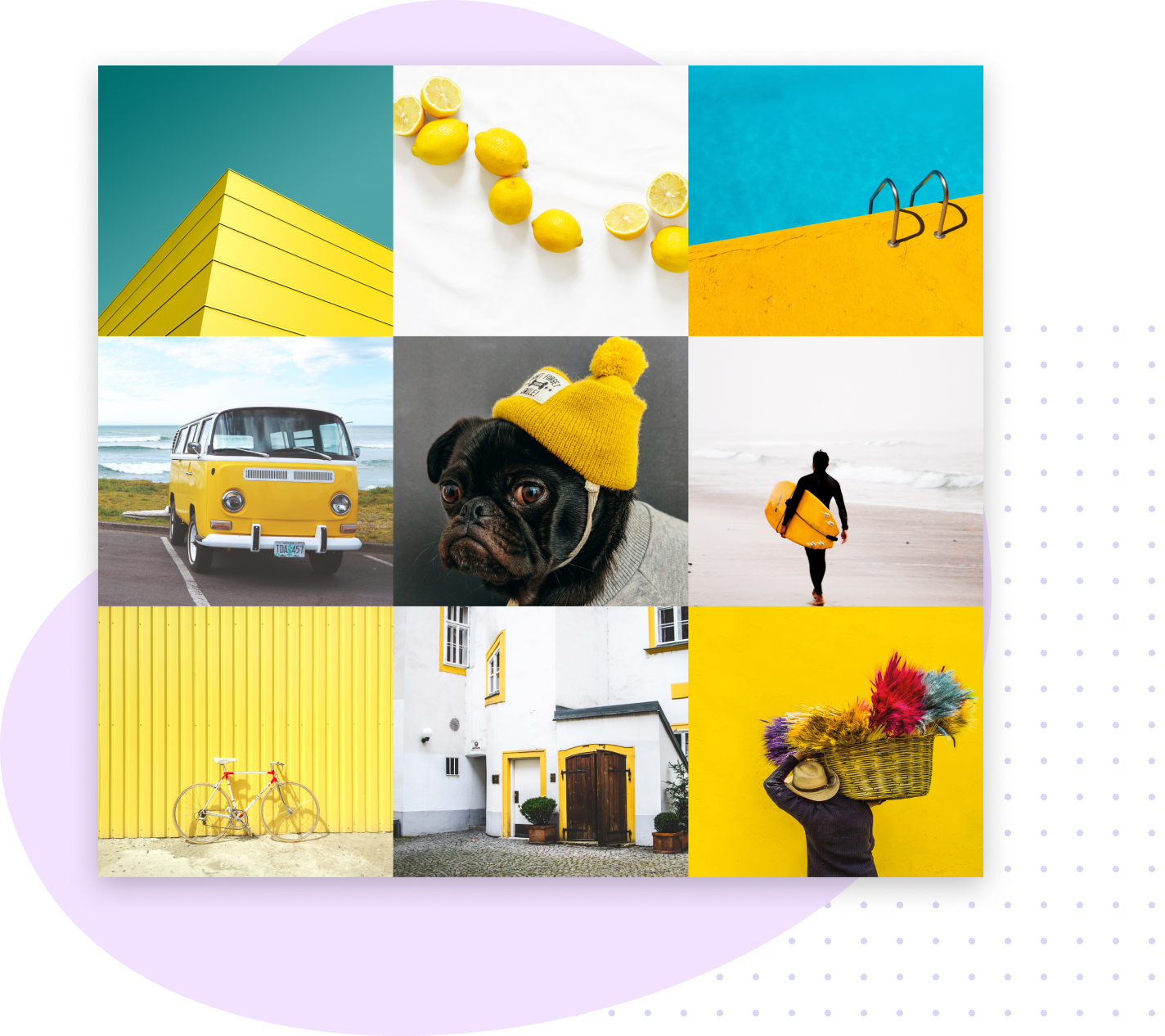 BeFunky Collage Maker yellow-themed example