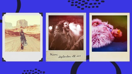 Collage of three photos with vintage-style effects and Polaroid-like frames