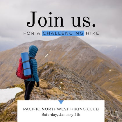 Blue Brown Mountain Hiking Club Instagram Post