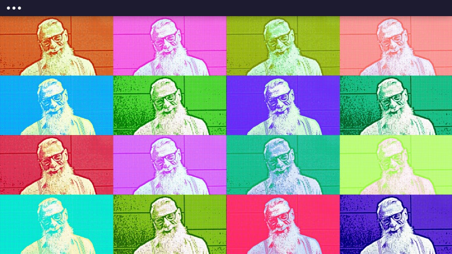 Grid of images of a fashionable gentleman using BeFunky's Pop Art effects