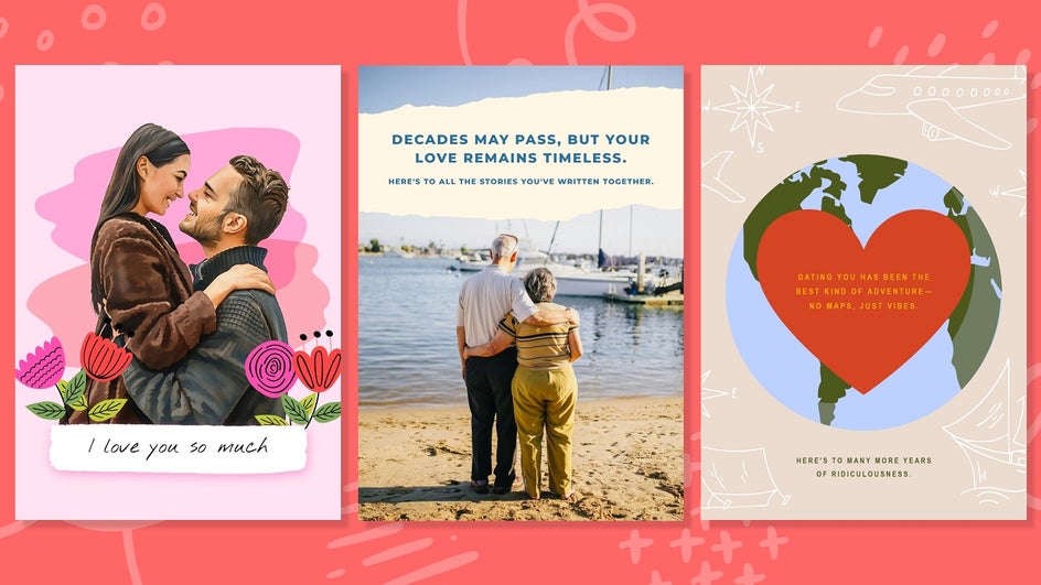 Predesigned anniversary card templates from BeFunky