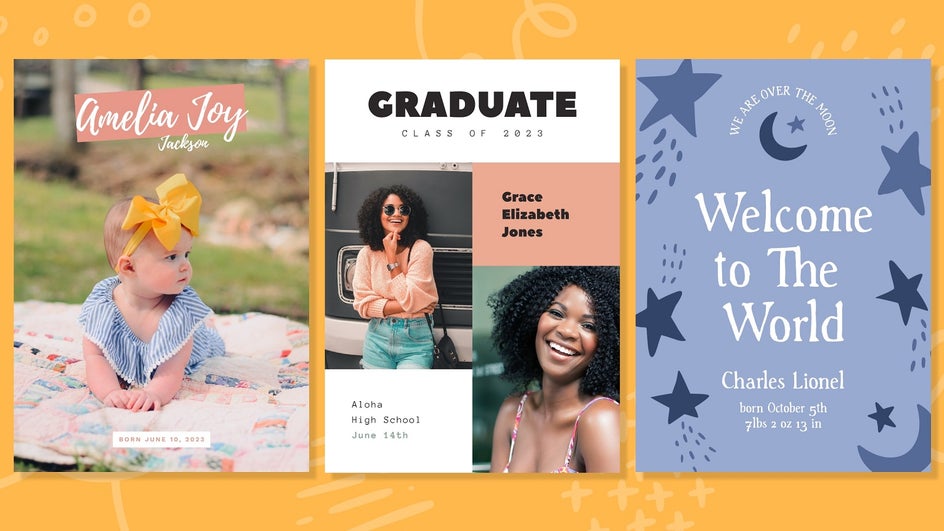 Create your own announcement cards using BeFunky