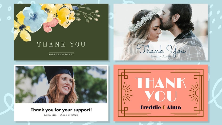 DIY thank you card templates from BeFunky