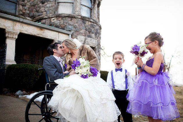 picture of the day, true love, purple wedding, flower girl