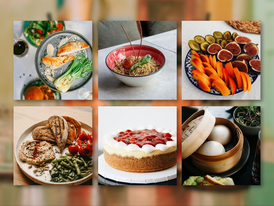 6 Instagram recipe photos in a grid
