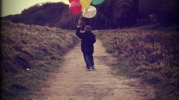 Balloon, Ball, Person, Human, Path