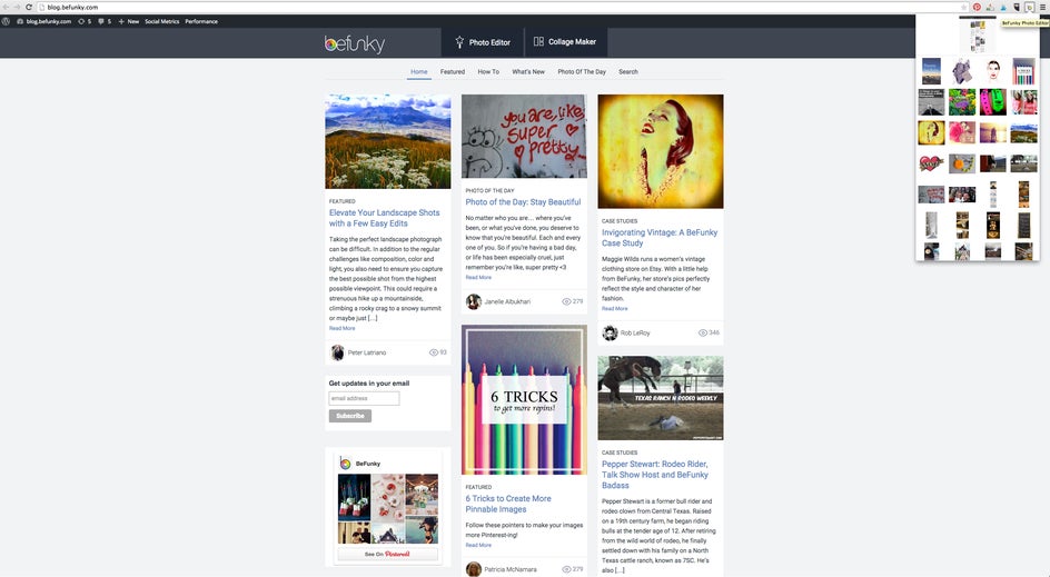 The BeFunky Chrome extension tool