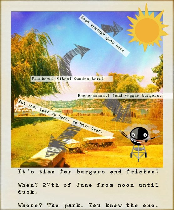 The polaroid-style BeFunky summer barbecue invitation with text and graphics.