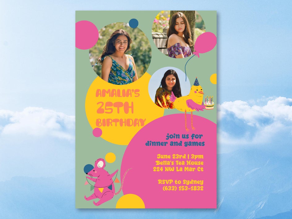 Birthday invitation edited for Amalia