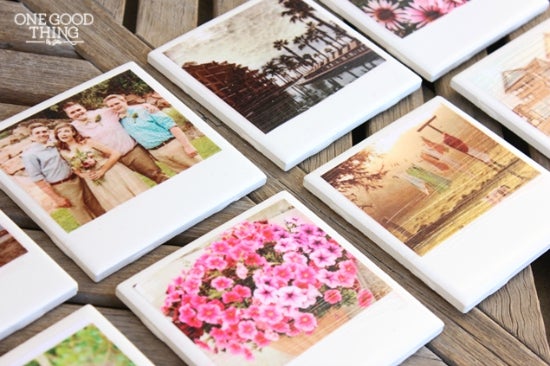 diy photo coasters via one good thing by jillee