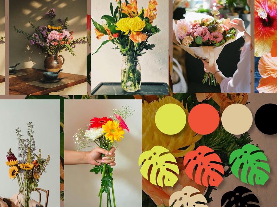 Instagram color and brand palette with floral theme