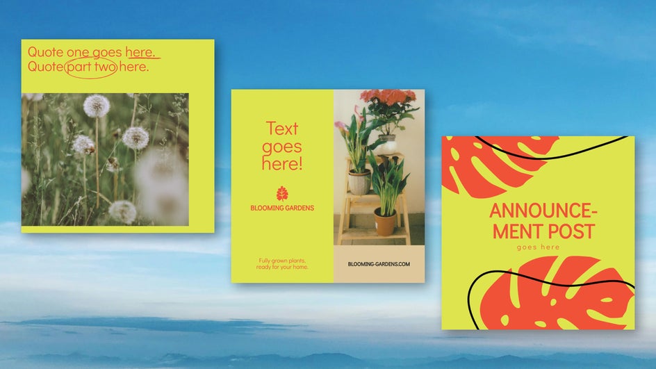 3 templates customized for a consistent Instagram aesthetic