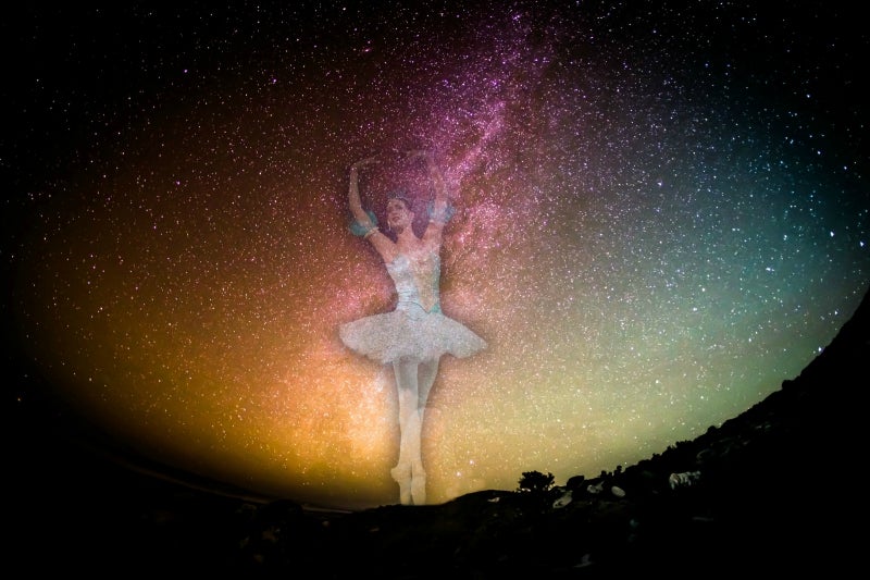 double exposure photography ballerina