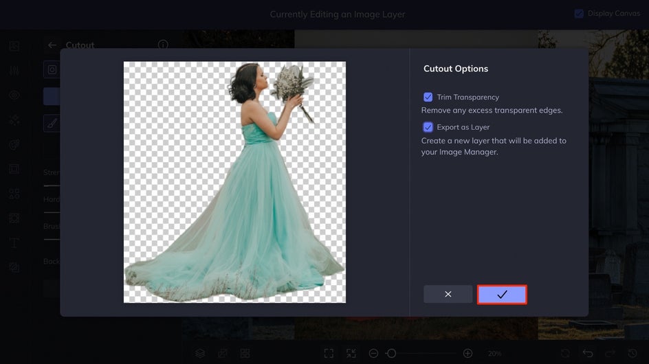 export your cutout layer