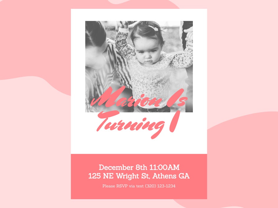 minimal first birthday invite