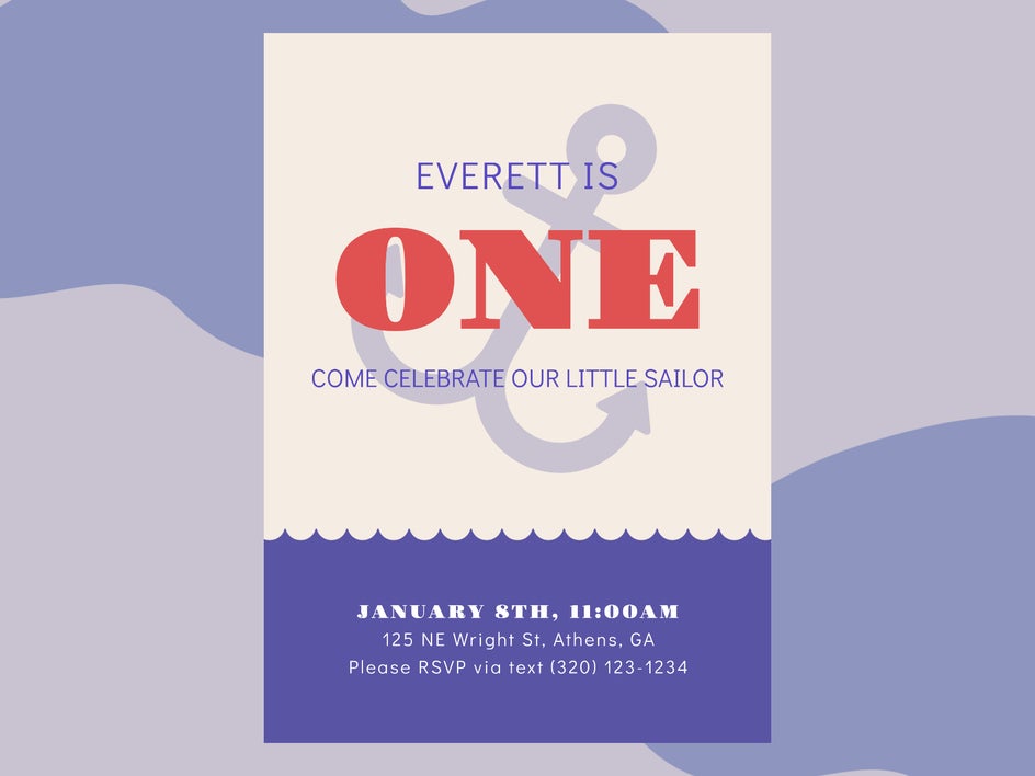 nautical first birthday invite