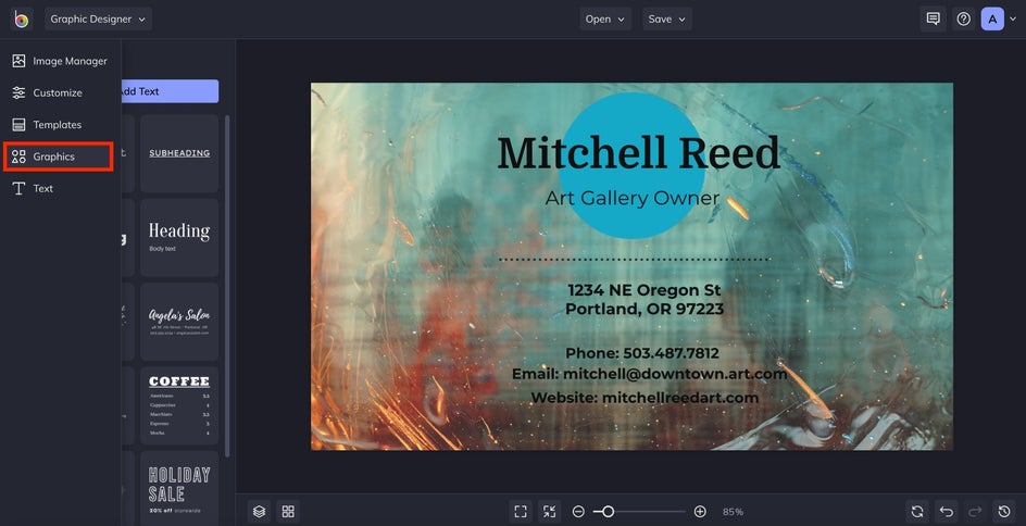 Find graphics for business card