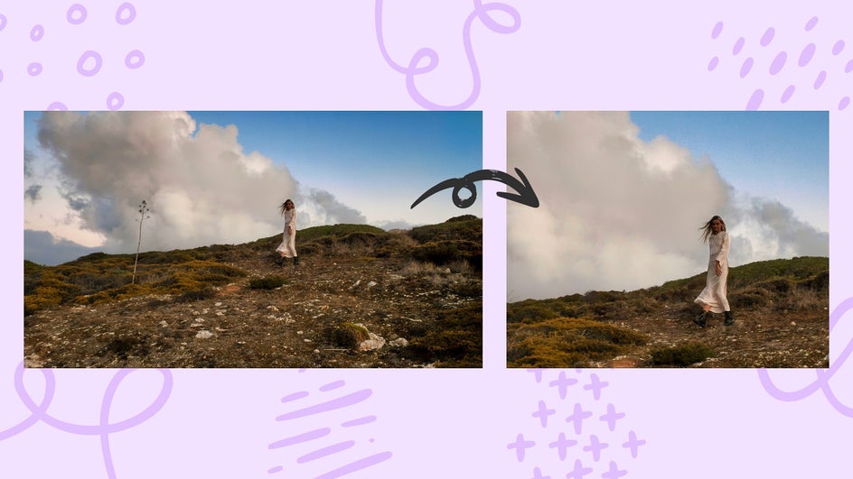 Before and after results of cropped photo in BeFunky.