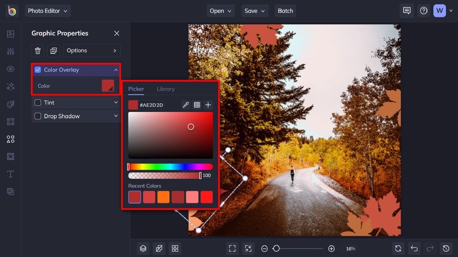 change the color overlay of your graphics