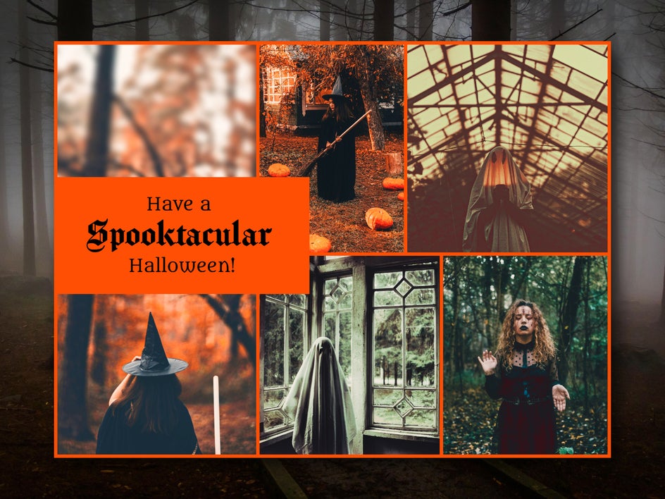 Spooky collage card for Halloween using filters for extra moody vibes