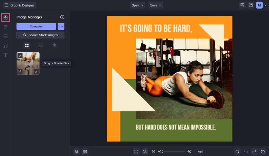 Adding a new image to inspirational quote template