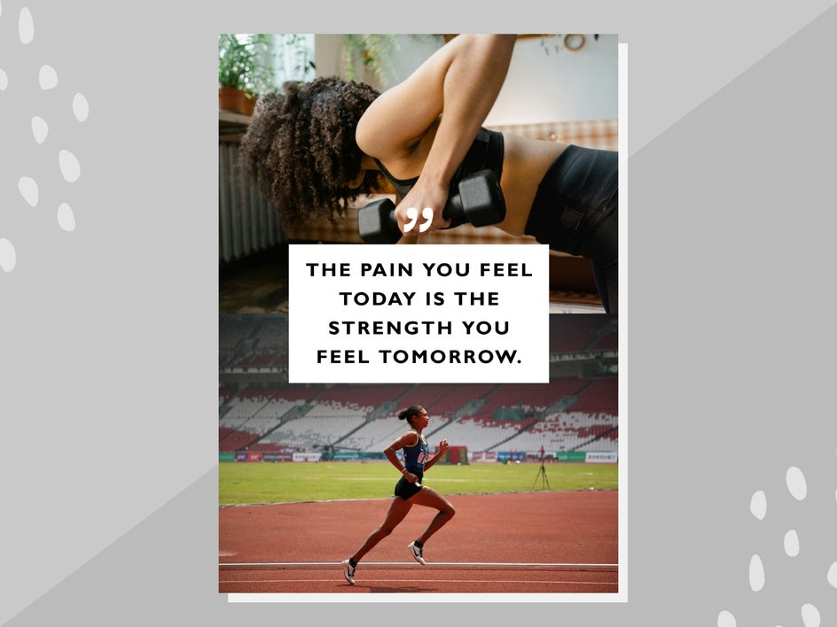 Inspirational quote graphic for fitness goals