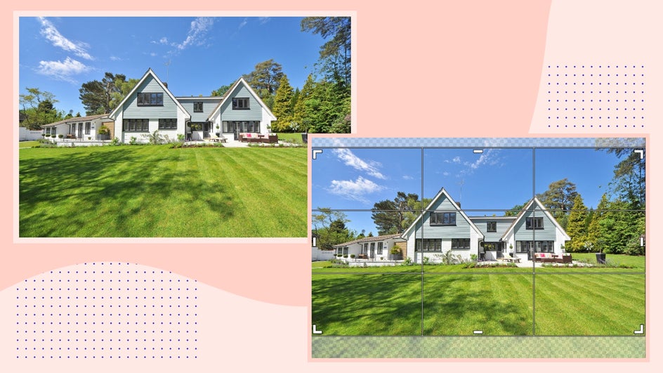 Before and after example of how the Crop tool can be used on VRBO photos