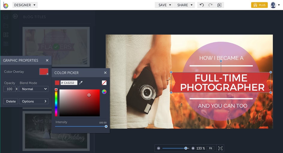 how to add graphics to blog photos in BeFunky