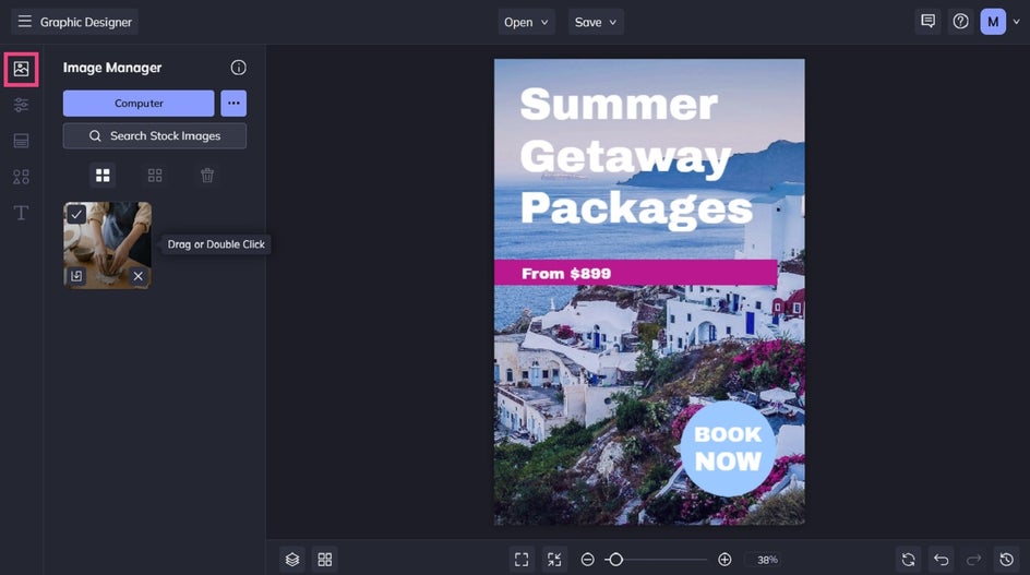 Adding your own image to a Pinterest template in BeFunky
