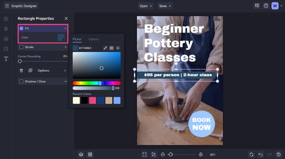 Changing the color scheme of a customizable Pinterest template