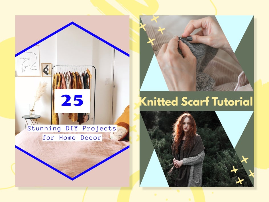 DIY and craft content Pinterest templates to customize