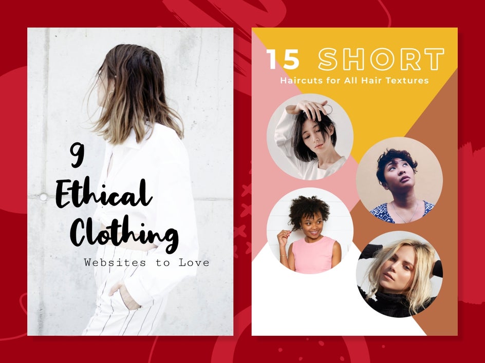 Fashion and beauty blogger Pinterest templates to customize