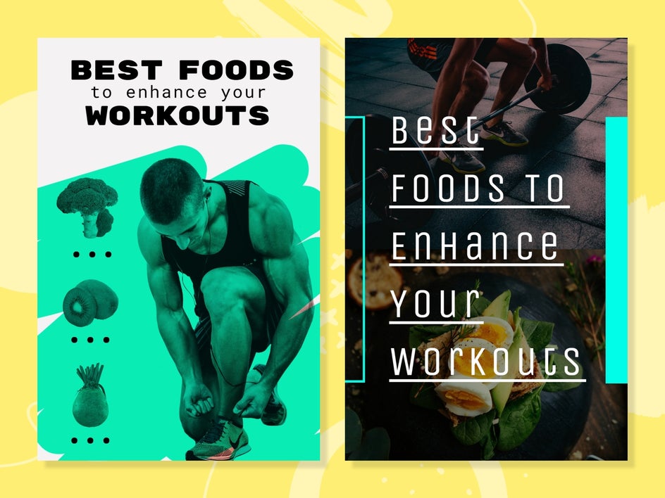 Customizable Pinterest templates to customize for health and fitness industry