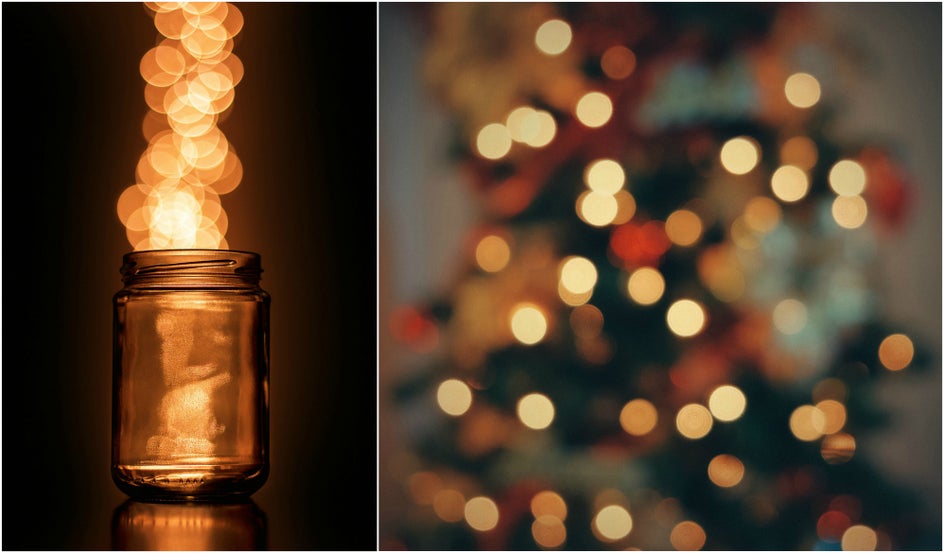 creating bokeh with Christmas lights
