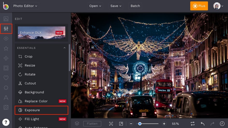how to edit night photography in BeFunky