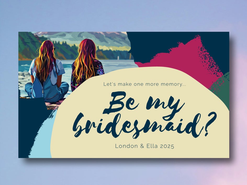 Colorful and Artsy effects in bridesmaid card
