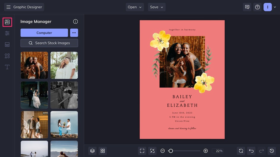 Add new images to bridesmaid card template