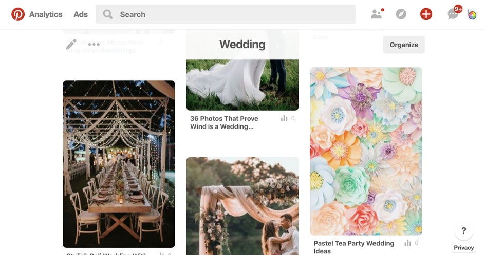 wedding planning with Pinterest