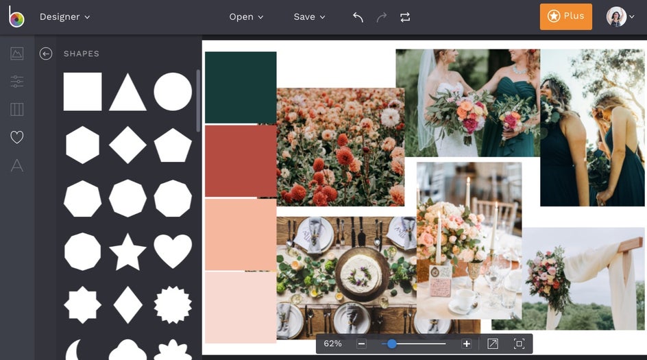 create custom wedding color palettes in BeFunky