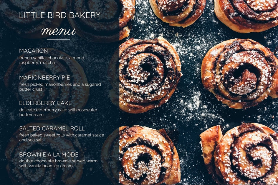 font pairing for menus and bakery