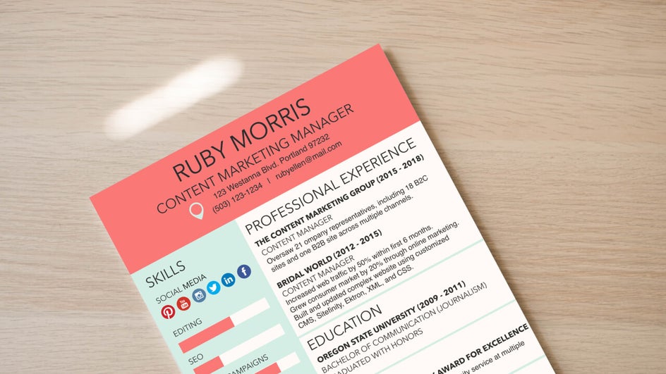resume template by befunky