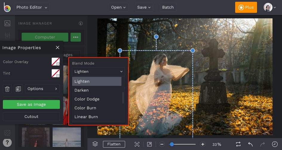 how to use blend modes to make translucent ghost
