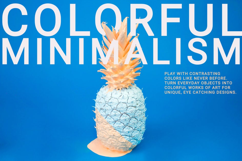 colorful minimalism graphic design trends 2019