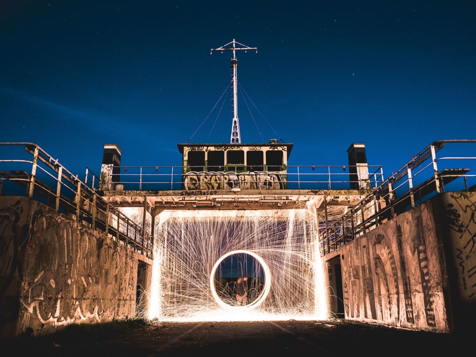 long exposure photography sparklers
